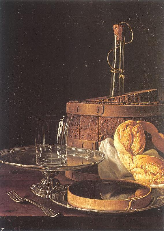 Melendez, Luis Eugenio Still-Life with a Box of Sweets and Bread Twists oil painting image
